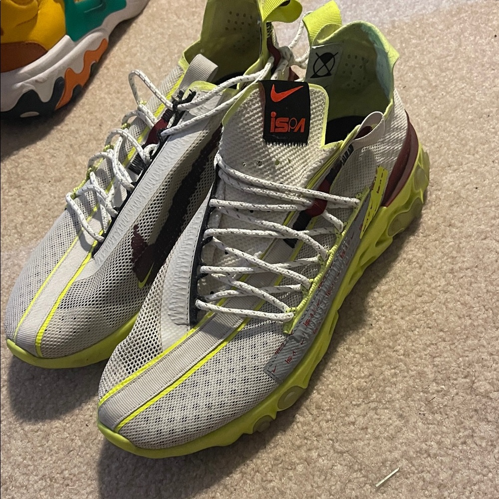 Nike ISPA White and Lime Sneakers